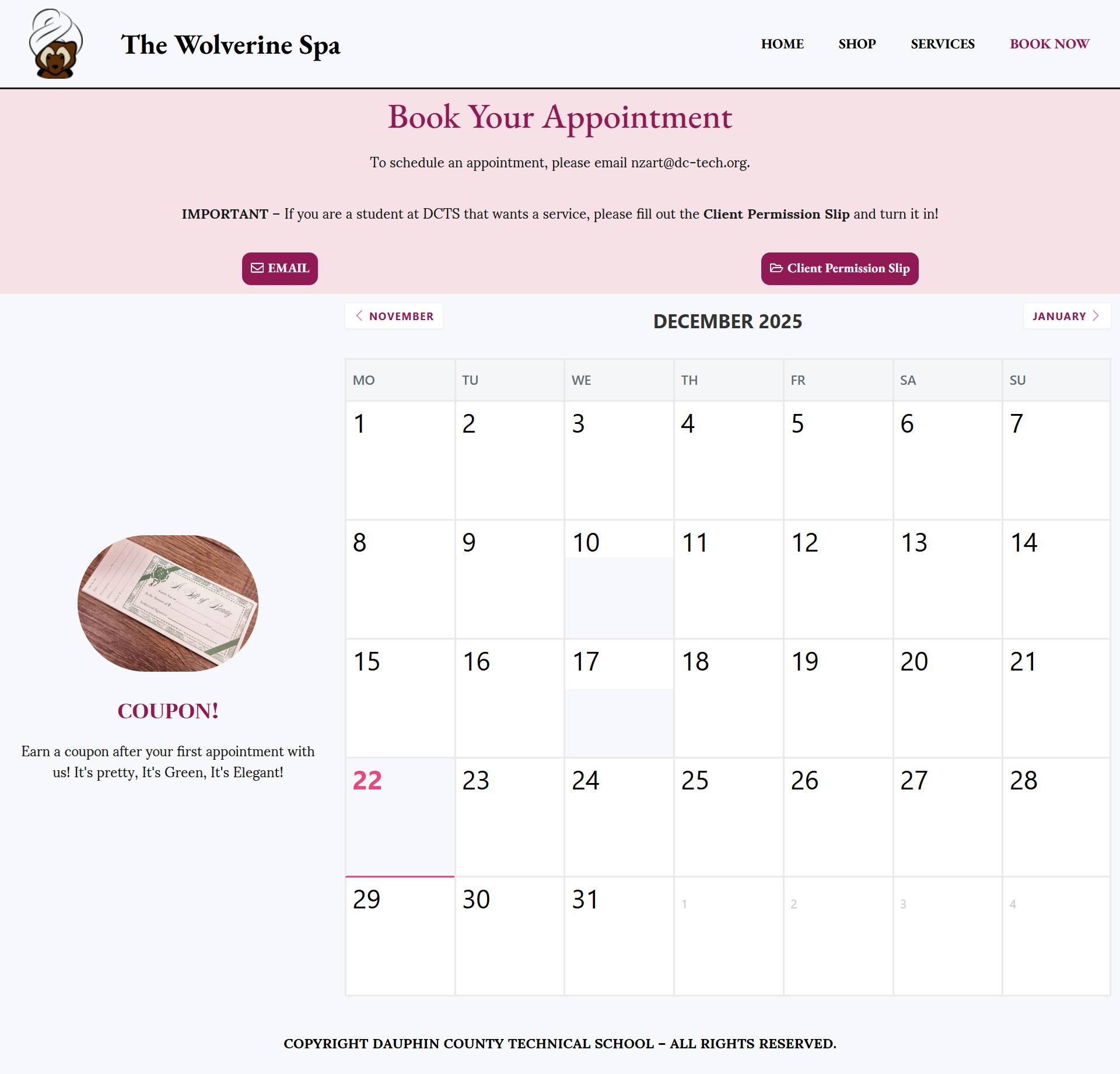 Booking Page